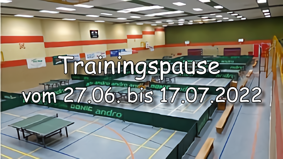 Trainingspause TuS Neuenrade Tischtennis